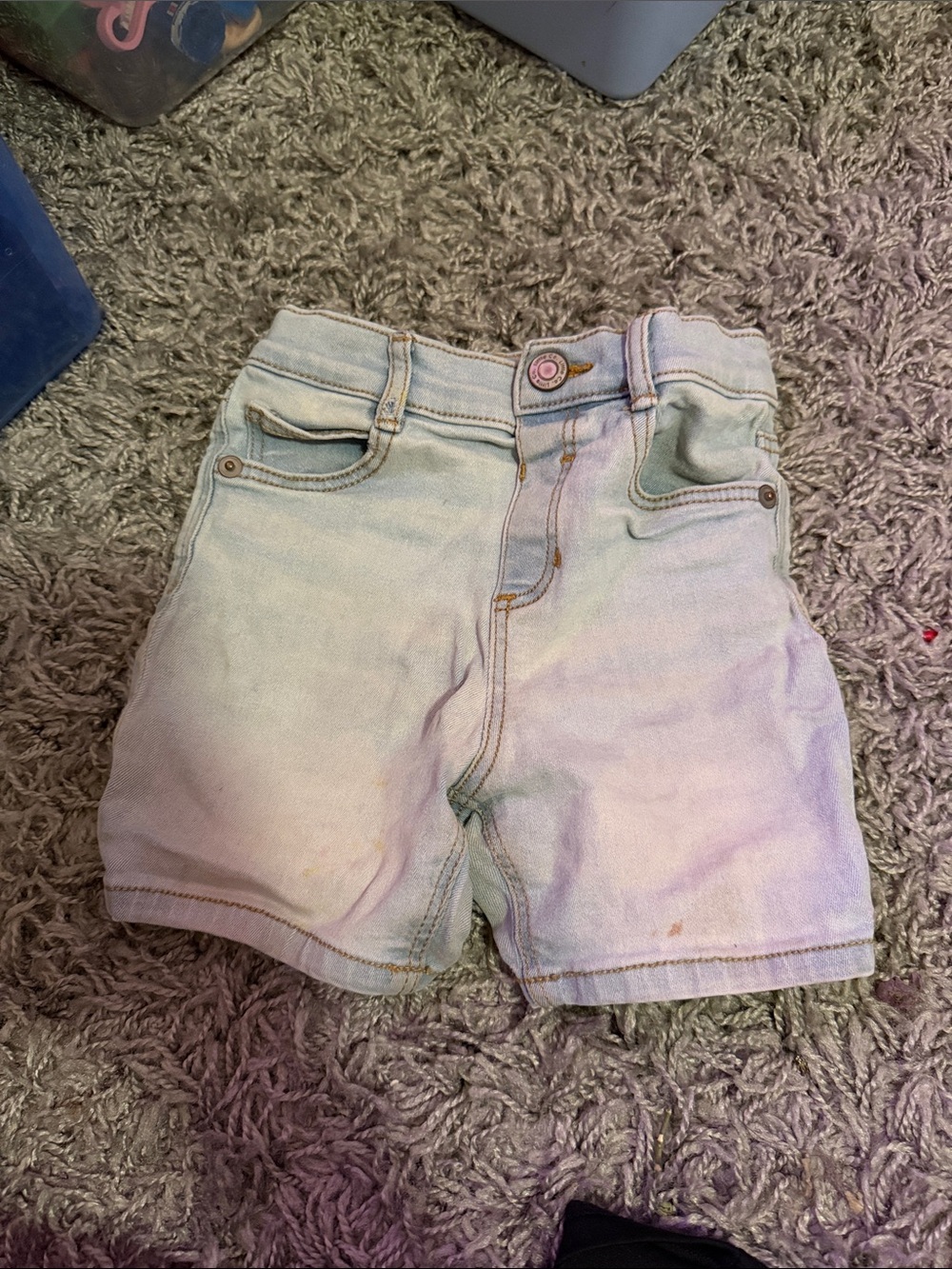 Kids Pastel Tie-Dye Light Wash Denim Shorts